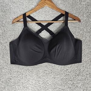 Honeylove Crossover V-Neck Bra Womens 2X+ Black Wireless Support Adjustable
